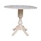 International Concepts Round 42 in Rd Dual Drop Leaf Pedestal Table, 36.3 inH, Unfinished, Ready to Finish, 42 in W, 42 in L K-42DPT-11P - alternate 1